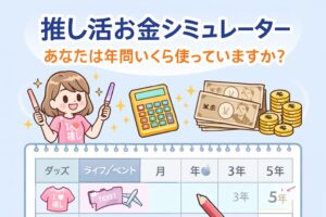 推し活お金シミュレーター｜あなたは年間いくら使っていますか？