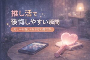 推し活で後悔しやすい瞬間とは？あとから苦しくならない考え方