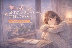 推し活で疲れたと感じたときの距離の取り方｜やめる前にできること